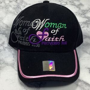 Women Of Faith Hat Ball Cap One Size New NWOT Black Pink